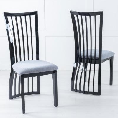 The Range Abruzzo Slatted Back Dining Chair Black 10 Chairs - Black