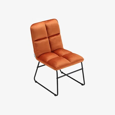 The Range Set of 2 Tufted Velvet Side Dinning Chairs Foldable - Orange