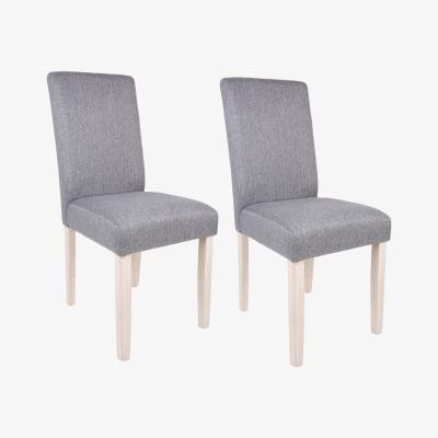 The Range Pair of Dune Grey Herringbone Chairs - Herringbone / Sonoma-style