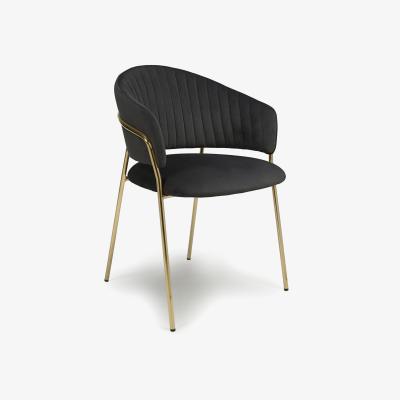 The Range Pair of Maya Brushed Velvet Dining Chairs - Black