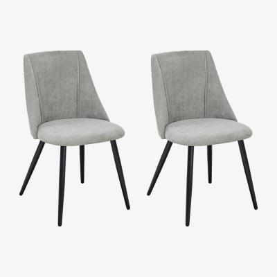 The Range Smeg Set of 2 Dining Scandinavian Style  - Fabric Grey