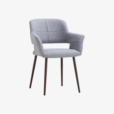 The Range 2PCS Upholstered Linen Fabric Dining Chairs Medium Back Accent Armchair Grey - Grey