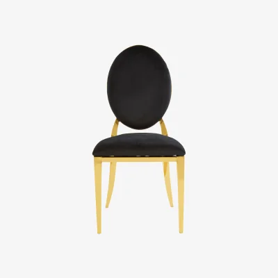 The Range Sarita Stackable Gold Finish Dining Chair - Black