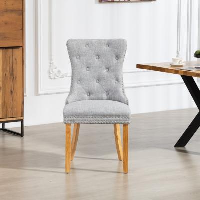 The Range Rezzato Fabric Dining Chairs - Set of 2 - Light Grey