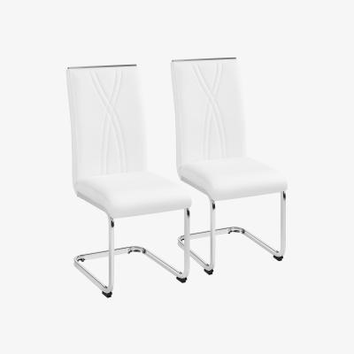 The Range Set of 2 Modern Faux Leather Chairs - White