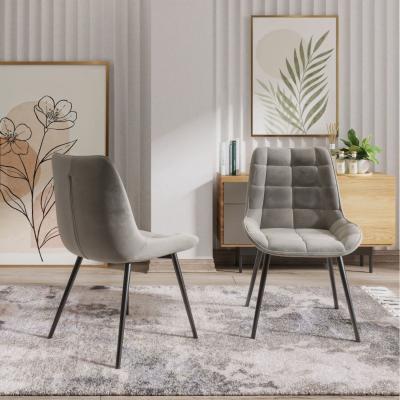 The Range Velvita Luxury Velvet Dining Chair - Grey / 4 / Velvet Metal / Metal Velvet