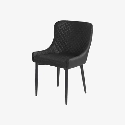 The Range Set Of 2 Luxe Faux Leather Dining Chairs - Black
