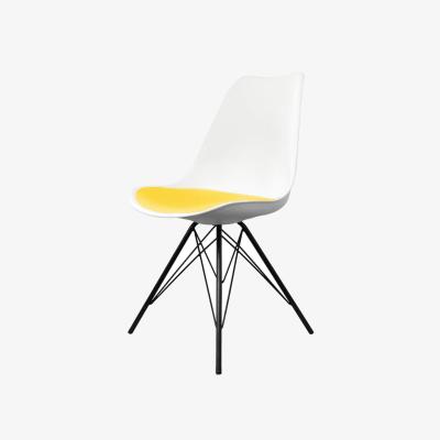 The Range Soho Plastic Dining Chair with Metal Legs - Mid Blue