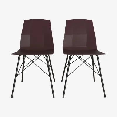The Range CL Riley Molded Dining Chair Burgundy - Burgundy