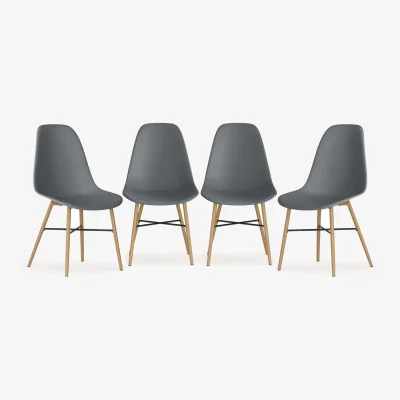 The Range Tromso Wood Effect Metal Leg Dining Chair Set - Grey / 17.05kg / 4
