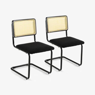 The Range 2 Pcs Rattan Dining Chairs-Black - Black
