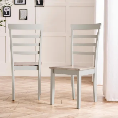 The Range 2x Whitby Solid Wood Dining Chairs - White