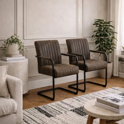 The Range Wyld Haus Helsinki Grey Upholstered Dining Chairs Set of 2 - Grey