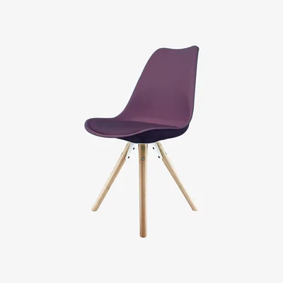 The Range Soho Dining Chair with Pyramid Legs - Aubergine