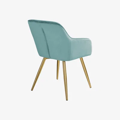 The Range 4 Marilyn Velvet-Look Chairs - Turquoise/Gold