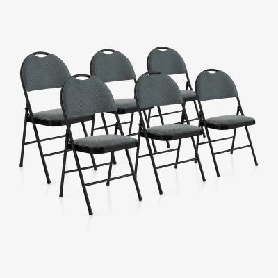 The Range 6-Piece Portable Folding Chair Set-Grey - Grey