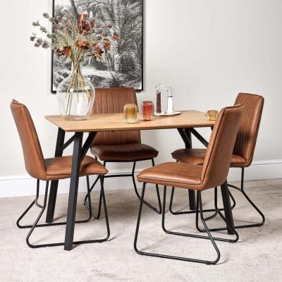 The Range Lutina 120cm Dining Chair  4 York Dining Chairs - Tan