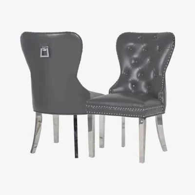 The Range MayFair 4 Leather Dining Chairs - Grey