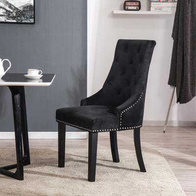 The Range Chic Velvet Dining Chair Set of 2 - Black