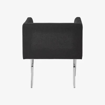 The Range Piermount Black Dining Chair with Silver Legs - Silver
