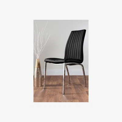 The Range 2x Isco Faux Leather Upholstered Dining Chairs - Black