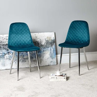 The Range Archie Dining Chair Chrome Legs - Teal
