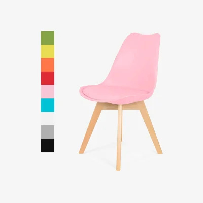 The Range Dining Chair with Wooden Legs(Blue Chair 1) - Pink / 1