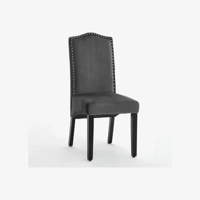 The Range Upholstered Set Of 2 Velvet Dining Chair Counter High Bar Stools With Nailhead - Grey