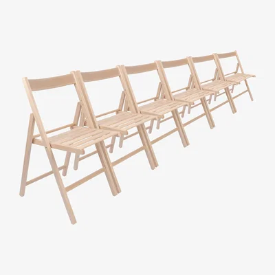 The Range Beech Wood Folding Chairs Pack of 6 - Natural