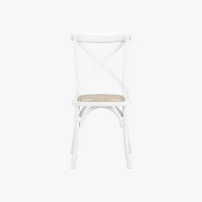 The Range Fitzroy Dining Chair - White and Cane