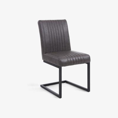 The Range Atharv Grey matching Leather Dining Chairs - Set of 2 - Grey