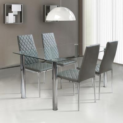 The Range PVC Side Dining Chairs-Grey - Grey