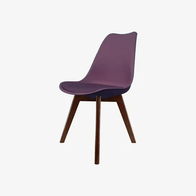 The Range Soho Plastic Dining Chair with Squared Dark Wood Legs - Aubergine