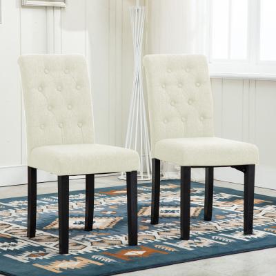 The Range Linded Fabric Dining Chairs 2 pcs - Cream
