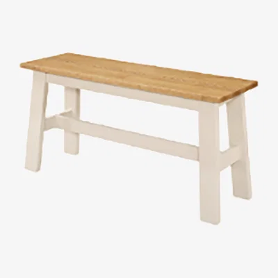 The Range Tenby Kitchen Dining Chair Bench Oak and Cream - Small / 23kg