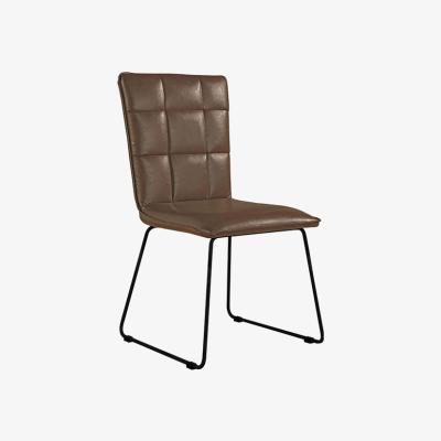 The Range Pair of Panel Lounge Chairs With Angled Legs - Brown