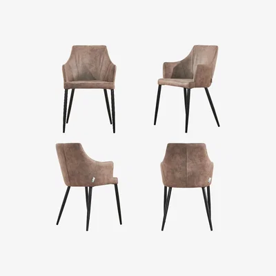 The Range Zarah Faux Leather Dining Chairs Set of 4 - Cappuccino