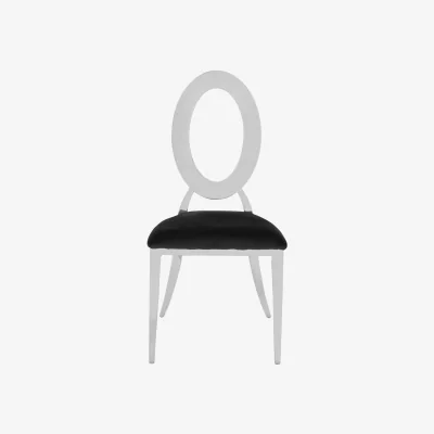 The Range Yasmin Oval Back Black Velvet Dining Chair - Black