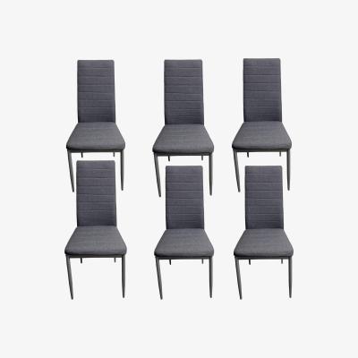 The Range Dinning Chairs Light Weight in Fabric Grey Set of 6 - Grey