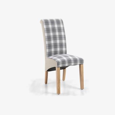 The Range Pair of Kenna Herringbone Check Dining Chairs - Herringbone