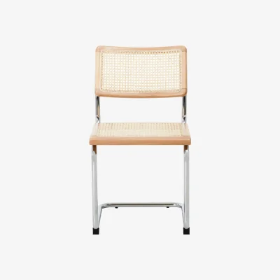 The Range Cebu Elm Wood and Rattan Dining Chair - Silver