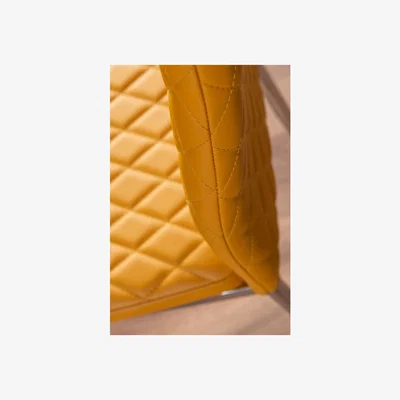 The Range 6x Milan Hatched Faux Leather Dining Chairs - Yellow / 29000g