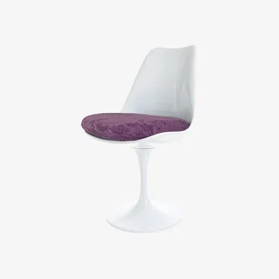 The Range White Tulip Dining Chair with Luxurious Cushion - Purple