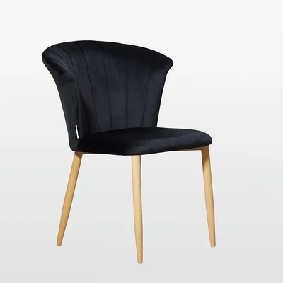 The Range Elsa Velvet Dining Chair Single - Black
