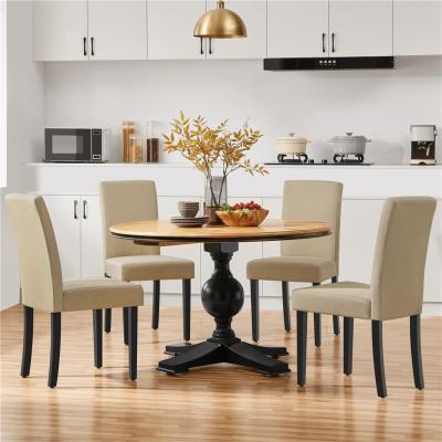 The Range Yaheetech Set of 2 Dining Chairs - Khaki / Fabric
