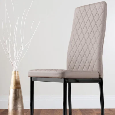 The Range 6x Milan Dining Chairs (Black Leg) - Yellow