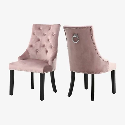 The Range Velvet 2 Dining Chairs Set - Pink