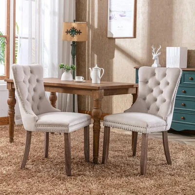 The Range Modern Luxury Velvet Dining Chairs Set - Cream