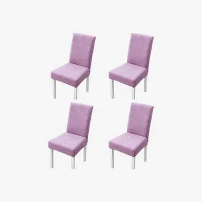 The Range Stretchy Universal Checkered Dining Chair Covers - Purple / 4