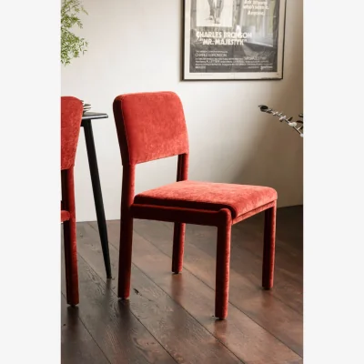 Rockett St George Set of 2 Rust Velvet Dining Chairs